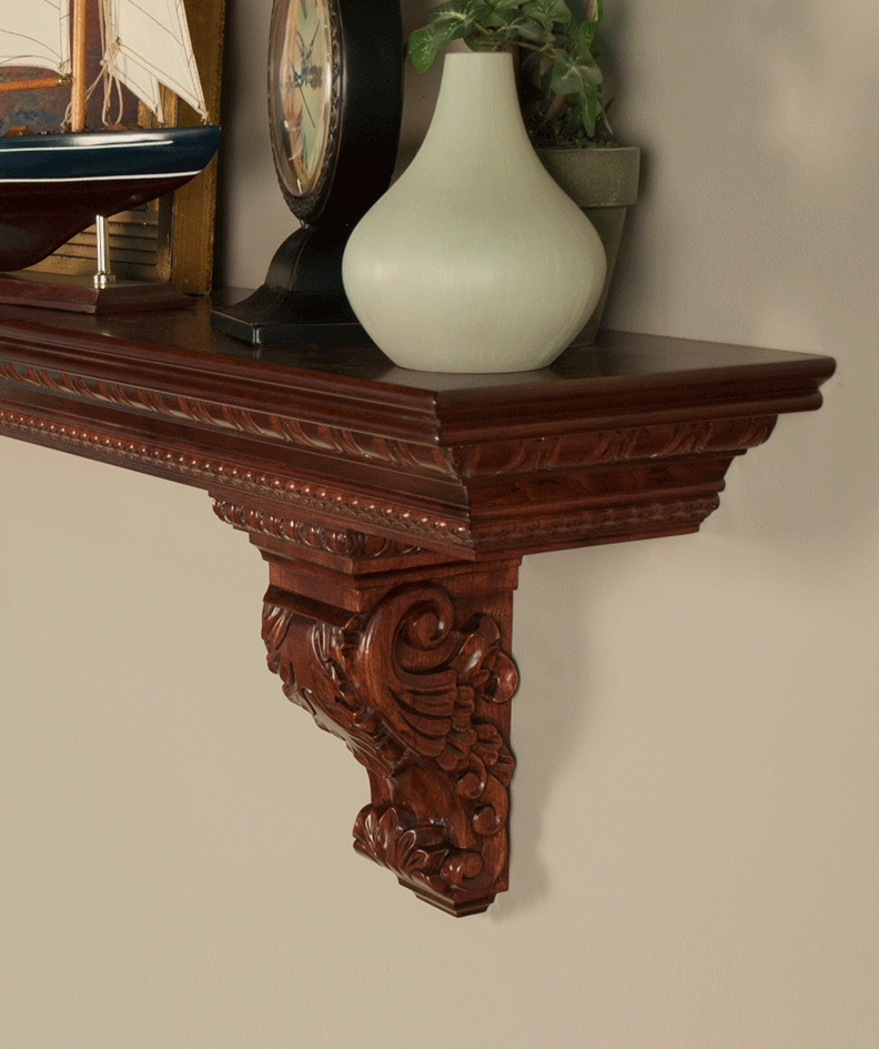 Mantel Shelf Acanthus Corbels Custom Lengths Premium Egg